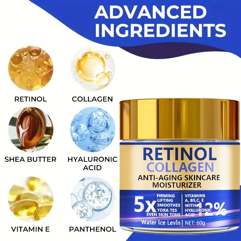 Retinol & Collagen Face Cream 60g, Anti-Aging Firming Moisturizer with Hyaluronic Acid, Fast Delivery - AliExpress 66
